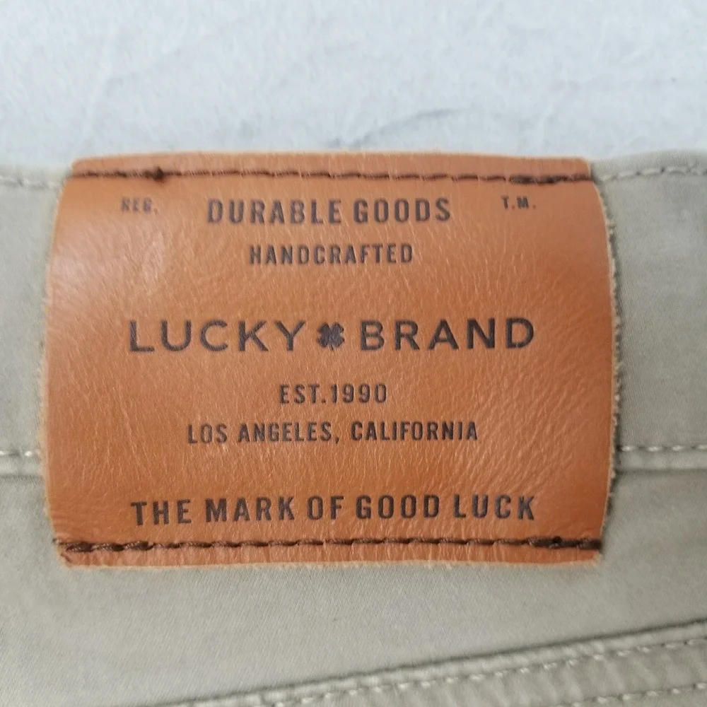 Lucky Brand Pants Mens 36x30 Tan 121 Slim Khaki‎ Chino Stretch 5-Pocket Jeans